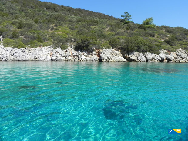 Spiaggia escursione a Bodrum in Caicco