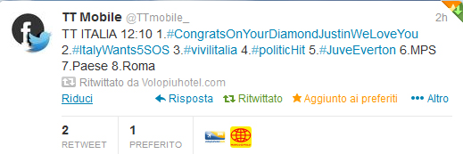 #vivilitalia tra i trend mobile di twitter