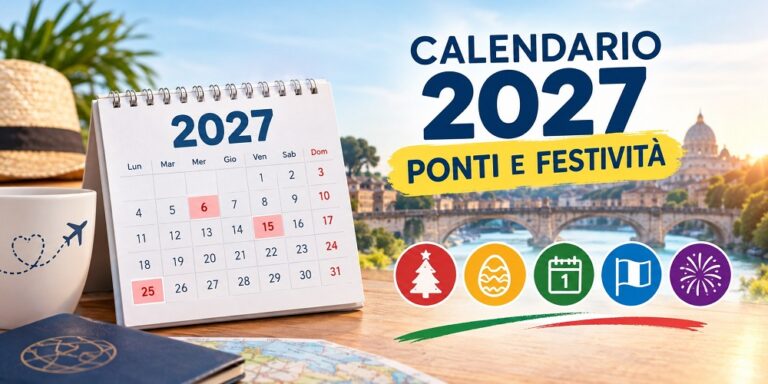 Calendario2027: ponti, festività e come ottenere più giorni di ferie