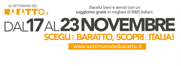 Settimana del Baratto, alloggia gratis in B&B